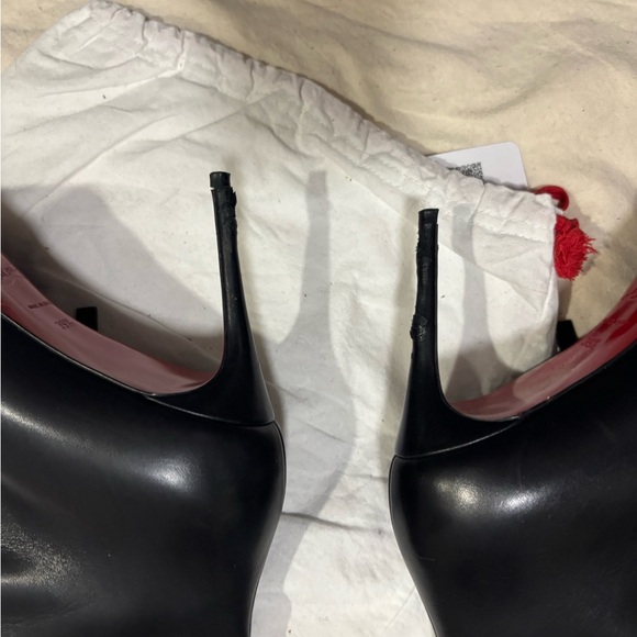 Christian Louboutin Black Leather Knee-High Boots - Picture 8 of 9